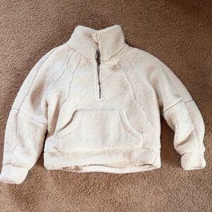 For The Republic Cream Sherpa pull over